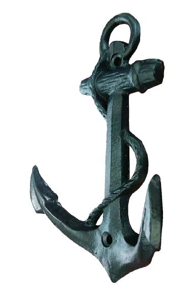 Hat & Coat Hook | Black Cast Iron Anchor