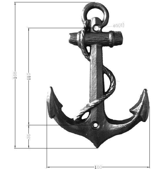 Hat & Coat Hook | Black Cast Iron Anchor