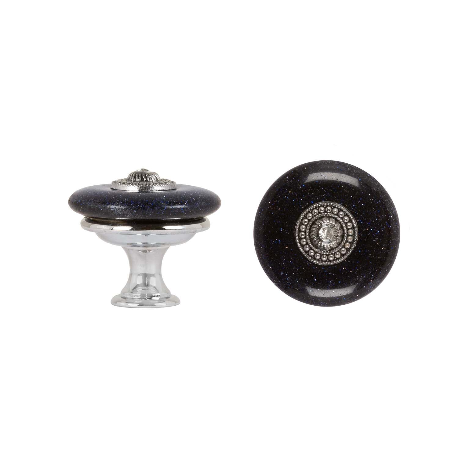 Cabinet Knobs - Large Gem Stone - Blue Sand