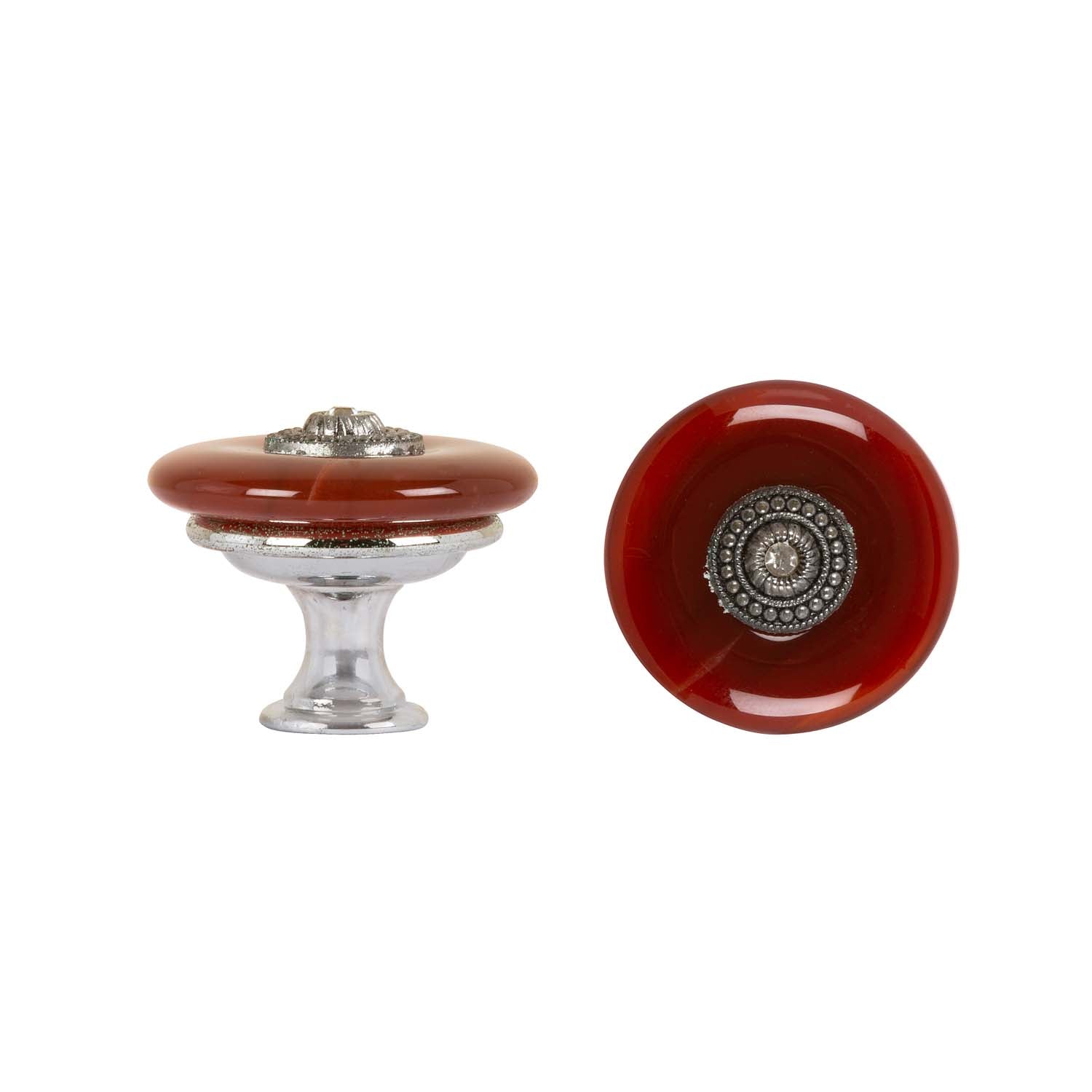 Cabinet Knobs - Large Gem Stone - Carnelian