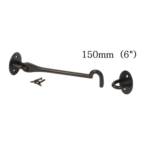 Black Ornate Solid Cast Iron Cabin Hook - Heavy Duty