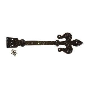 Black Ornate Cast Iron FDL Hinge - Style #1 - Decorative Only