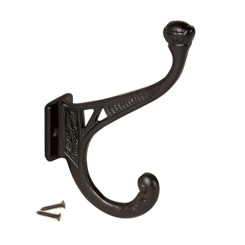 Hat & Coat Hook | Black Cast Iron Classic