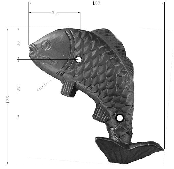 Hat & Coat Hook | Black Cast Iron Fish