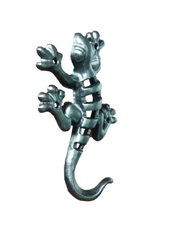 Hat & Coat Hook | Black Cast Iron Gecko