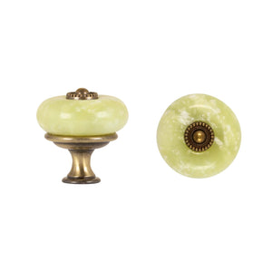 Cabinet Knobs - Large Gem Stone - Jade