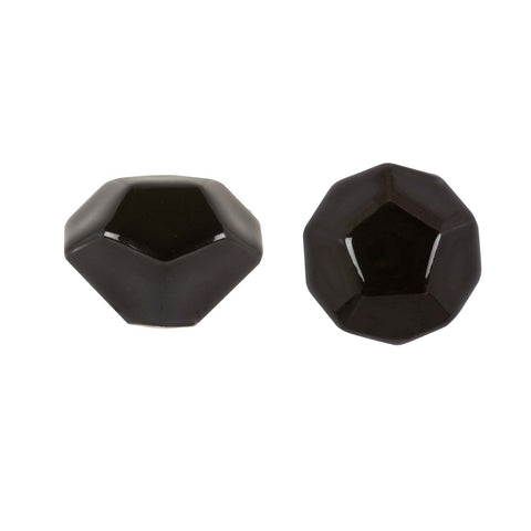 Cabinet Knobs - Ceramic Pentagon - Black