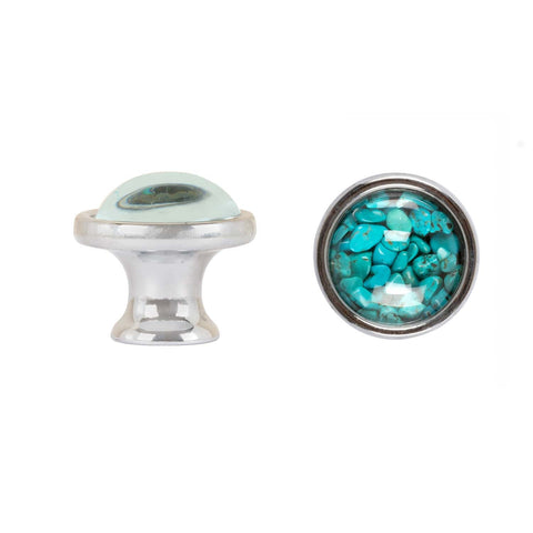 Cabinet Knobs - Medium Gem Stone - Turquoise