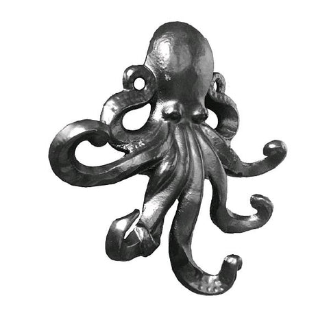 Hat & Coat Hook | Black Cast Iron Octopus