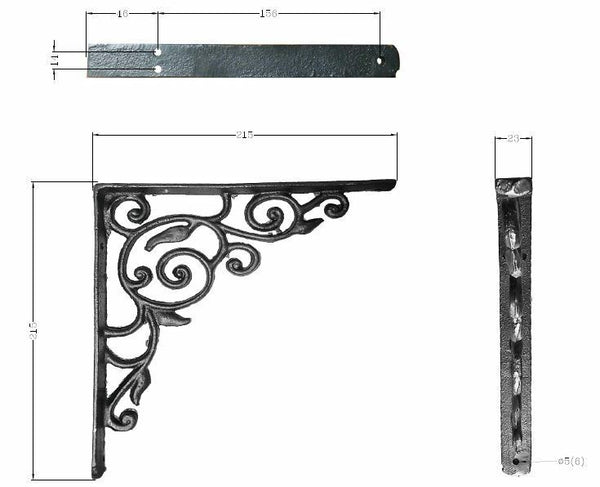 Bracket | Decorative Black Cast Iron